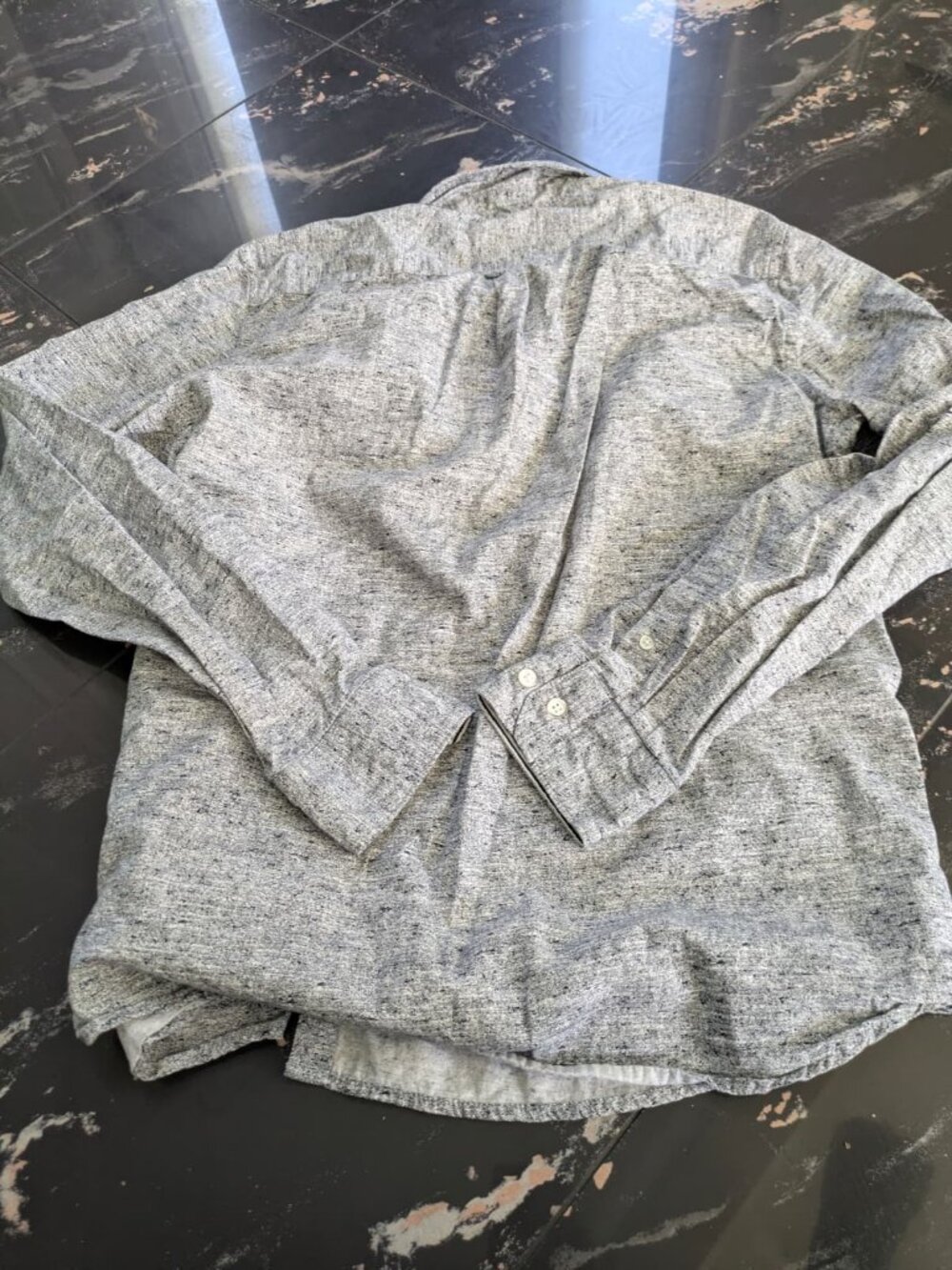 Denim & Flower Ricky Singh Gray Flecked Long Sleeve Button Down Shirt L